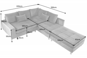 COLTAR 220CM, CATIFEA GRI ARGINTIU CU TABURET, MODEL DEOSEBIT, ARTIM GROUP SELECTION - Img 7