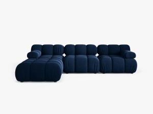COLTAR BELLIS, CU 4 LOCURI, ALBASTRU ROYAL, CU TAPITERIE DIN CATIFEA BLUVEL, MICADONI
