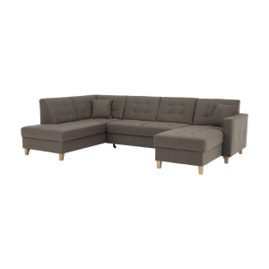 COLTAR BRIDGET, MODEL DREAPTA, GRI SI MARONIU/TAUPE, DIN TEXTIL SI LEMN, EXTENSIBIL, SPATIU DEPOZITARE, STIL MODERN, TK - Img 6