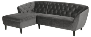 COLTAR CONFORTABIL, RIA GRI INCHIS, CU TAPITERIE DIN TEXTIL SI LEMN, STIL SCANDINAV B2