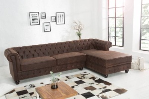 COLTAR DE LUX DIN PIELE ECO, MARO ANTIC CHESTERFIELD 238CM 38523 - Img 2