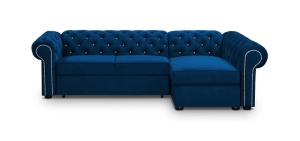 COLTAR EXTENSIBIL 278 CM, VALENTINO L DREAPTA, ALBASTRU, DIN STOFA DE CALITATE SUPERIOARA - Img 4