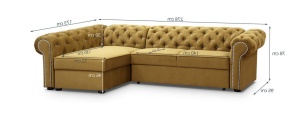 COLTAR EXTENSIBIL 278 CM, VALENTINO L STANGA, GALBEN, DIN STOFA DE CALITATE SUPERIOARA - Img 8