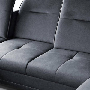 COLTAR EXTENSIBIL DEOSEBIT, BRUNO U 364CM, DIN TEXTIL FOARTE FIN DE CULOARE GRI, CONFORT SPORIT - Img 7