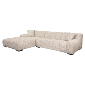 COLTAR HAZEL CU 3 LOCURI + SEZLONG PE STANGA, TRENDY NATURE 01, S5177, CONFECTIONAT DIN LEMN DE PIN, POLIURETAN, SPUMA SI 100% POLIESTER, RICHMOND INTERIOR