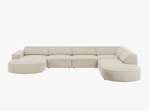 COLTAR JODIE, DREAPTA, 7 LOCURI, 364 CM, DIVERSE CULORI SI MATERIALE, DESIGN DEOSEBIT - Img 4