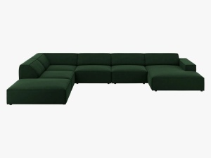 COLTAR JODIE, STANGA, 7 LOCURI, 364 CM, DIVERSE CULORI SI MATERIALE, DESIGN DEOSEBIT - Img 6