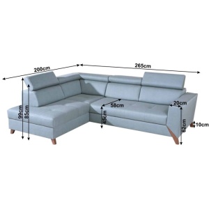 COLTAR KONKORD, MODEL STANGA, MENTOL/NUC, DIN TEXTIL, EXTENSIBIL, SPATIU DEPOZITARE, STIL MODERN, TK - Img 3