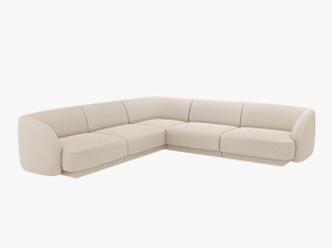 COLTAR LARGE MILEY, BEJ, CU TAPITERIE DIN TEXTIL BOUCLE BALOO, MICADONI