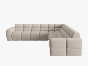 COLTAR LISA, 6 LOCURI, 310 CM, BEJ 05, TAPITERIE DIN STOFA, DESIGN DEOSEBIT - Img 2
