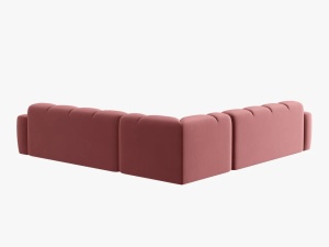 COLTAR LISA, 6 LOCURI, 310 CM, ROZ, TAPITERIE DIN CATIFEA, DESIGN DEOSEBIT - Img 4