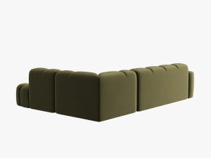 COLTAR LISA, DREAPTA, 5 LOCURI, 293 CM, VERDE OLIVE, TAPITERIE DIN CATIFEA, DESIGN DEOSEBIT - Img 4