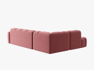 COLTAR LISA, STANGA, 5 LOCURI, 293 CM, ROZ, TAPITERIE DIN CATIFEA, DESIGN DEOSEBIT - Img 4