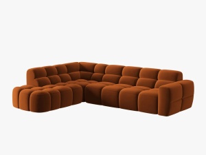COLTAR LISA, STANGA, 5 LOCURI, 293 CM, SCORTISOARA, TAPITERIE DIN CATIFEA, DESIGN DEOSEBIT - Img 2