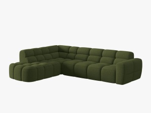COLTAR LISA, STANGA, 5 LOCURI, 293 CM, VERDE OLIVE 35, TAPITERIE DIN STOFA, DESIGN DEOSEBIT - Img 2