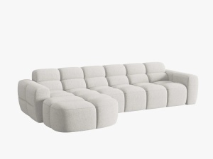 COLTAR LISA, STANGA, 5 LOCURI, 310 CM, GRI DESCHIS 01, TAPITERIE DIN STOFA, DESIGN DEOSEBIT