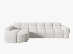 COLTAR LISA, STANGA, 5 LOCURI, 310 CM, GRI DESCHIS 01, TAPITERIE DIN STOFA, DESIGN DEOSEBIT - Img 2