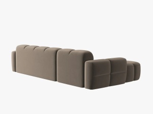 COLTAR LISA, STANGA, 5 LOCURI, 310 CM, MARO DESCHIS, TAPITERIE DIN CATIFEA, DESIGN DEOSEBIT - Img 4