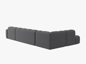 COLTAR LISA, STANGA, 7 LOCURI, 387 CM, GRI 89, TAPITERIE DIN STOFA, DESIGN DEOSEBIT - Img 3
