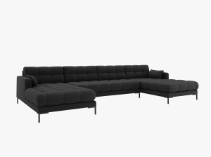COLTAR MAMAIA, CU 6 LOCURI, GRI INCHIS, CU TAPITERIE DIN TEXTIL STRUCTURAT NEVE, MICADONI