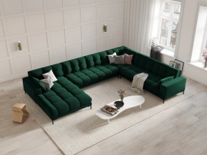COLTAR MAMAIA, CU 7 LOCURI, PE DREAPTA, VERDE SMARALD BLUVEL 78, CU TAPITERIE DIN CATIFEA, MICADONI