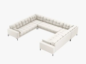COLTAR MAMAIA, CU 9 LOCURI, BEJ DESCHIS, CU TAPITERIE DIN TEXTIL STRUCTURAT NEVE, MICADONI