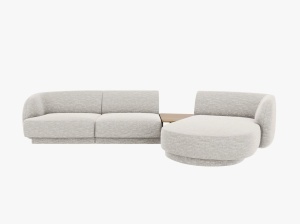 COLTAR MILEY, CU 3 LOCURI, PE DREAPTA, ARGINTIU, CU TAPITERIE DIN TEXTIL CHENILE EDEN, MICADONI