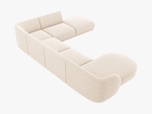 COLTAR MILEY DREAPTA, 6 LOCURI, 327 CM, BEJ DESCHIS 23, TAPITERIE CHENILLE, DESIGN DEOSEBIT - Img 2