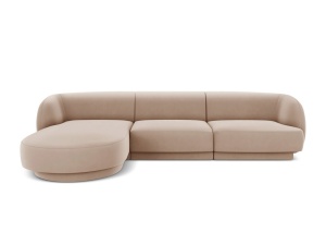 COLTAR MILEY STANGA, 4 LOCURI, 255 CM, CAPPUCCINO 40, TAPITERIE DIN CATIFEA, DESIGN DEOSEBIT - Img 2