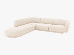 COLTAR MILEY STANGA, 6 LOCURI, 258 CM, BEJ DESCHIS 23, TAPITERIE CHENILLE, DESIGN DEOSEBIT