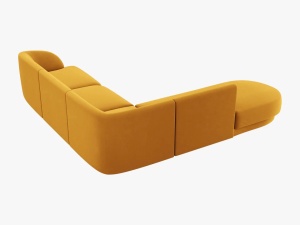 COLTAR MILEY STANGA, 6 LOCURI, 258 CM, GALBEN 68, TAPITERIE DIN CATIFEA, DESIGN DEOSEBIT - Img 4