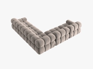 COLTAR MODULAR BELLIS, 5 LOCURI, 282 CM, BEJ 16, TAPITERIE DIN CATIFEA, DESIGN DEOSEBIT - Img 5