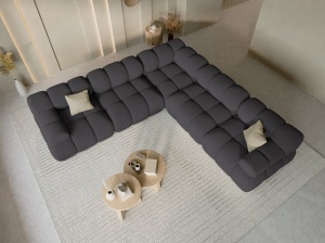 COLTAR MODULAR BELLIS, 5 LOCURI, 282 CM, ESPRESSO 15, TAPITERIE DIN CATIFEA 3D, DESIGN DEOSEBIT