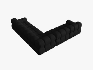 COLTAR MODULAR BELLIS, 5 LOCURI, 282 CM, NEGRU 19, TAPITERIE DIN CATIFEA 3D, DESIGN DEOSEBIT - Img 2