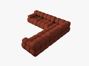 COLTAR MODULAR BELLIS, 5 LOCURI, 282 CM, SCORTISOARA 44, TAPITERIE DIN CATIFEA 3D, DESIGN DEOSEBIT - Img 4