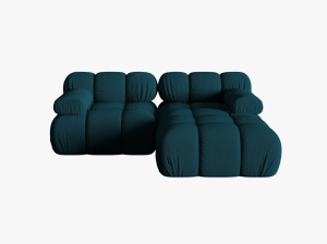 COLTAR MODULAR BELLIS, DREAPTA, 2 LOCURI, 191 CM, BLEUMARIN 87, TAPITERIE DIN CATIFEA 3D, DESIGN DEOSEBIT