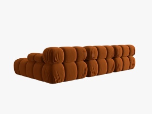 COLTAR MODULAR BELLIS, DREAPTA, 3 LOCURI, 285 CM, SCORTISOARA 56, TAPITERIE DIN CATIFEA, DESIGN DEOSEBIT - Img 2