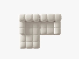 COLTAR MODULAR BELLIS, STANGA, 2 LOCURI, 191 CM, BEJ DESCHIS 21, TAPITERIE DIN CATIFEA, MICADONI - Img 3