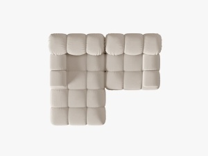 COLTAR MODULAR BELLIS, STANGA, 2 LOCURI, 191 CM, BEJ DESCHIS 23, TAPITERIE DIN CATIFEA 3D, MICADONI - Img 6
