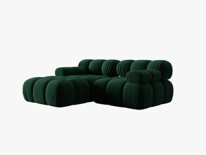 COLTAR MODULAR BELLIS, STANGA, 2 LOCURI, 191 CM, VERDE 38, TAPITERIE DIN CATIFEA, DESIGN DEOSEBIT - Img 6