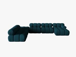 COLTAR MODULAR BELLIS, STANGA, 6 LOCURI, 379 CM, BLEUMARIN 87, TAPITERIE DIN CATIFEA 3D, DESIGN DEOSEBIT