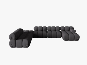 COLTAR MODULAR BELLIS, STANGA, 6 LOCURI, 379 CM, ESPRESSO 15, TAPITERIE DIN CATIFEA 3D, DESIGN DEOSEBIT
