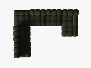 COLTAR MODULAR BELLIS, STANGA, 6 LOCURI, 379 CM, VERDE 77, TAPITERIE DIN CATIFEA 3D, DESIGN DEOSEBIT - Img 7