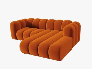 COLTAR MODULAR LUPIN, DREAPTA, 3 LOCURI, 228 CM, SCORTISOARA 14, TAPITERIE DIN CATIFEA, DESIGN DEOSEBIT - Img 3
