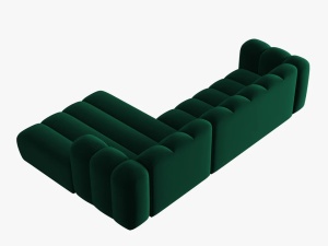 COLTAR MODULAR LUPIN, DREAPTA, 4 LOCURI, 288 CM, VERDE SMARALD 7, TAPITERIE DIN CATIFEA, DESIGN DEOSEBIT - Img 4