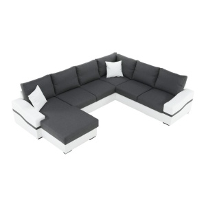 COLTAR OREGON COLT MARE, TIP U, MODEL STANGA, ALB/GRI, DIN PIELE ECOLOGICA SI TEXTIL, STIL MODERN, TK - Img 3