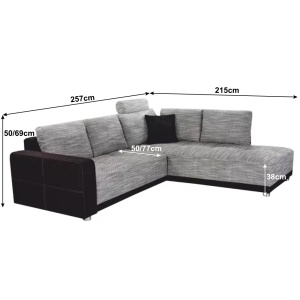 COLTAR ORLAN, NEGRU/GRI, DIN TEXTIL-STOFA SI MICROFIBRA, UNIVERSAL (S/D), STIL MODERN, TK - Img 3