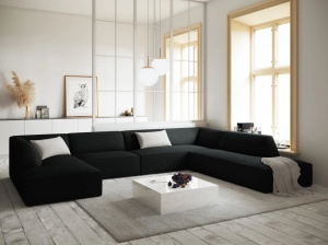 COLTAR RUBY, CU 7 LOCURI, PE DREAPTA, NEGRU, CU TAPITERIE DIN CATIFEA REIATA MATA, MICADONI