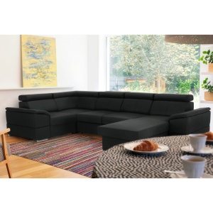 COLTAR SEGORIA ROH U, MODEL DREAPTA, GRI INCHIS, DIN TEXTIL MALMO, EXTENSIBIL, SPATIU DEPOZITARE, STIL MODERN, TK - Img 2