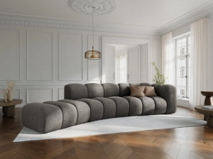 COLTAR SEMIROTUND LUPIN, STANGA, 5 LOCURI, 335 CM, GRI 16, TAPITERIE CHENILLE, DESIGN DEOSEBIT